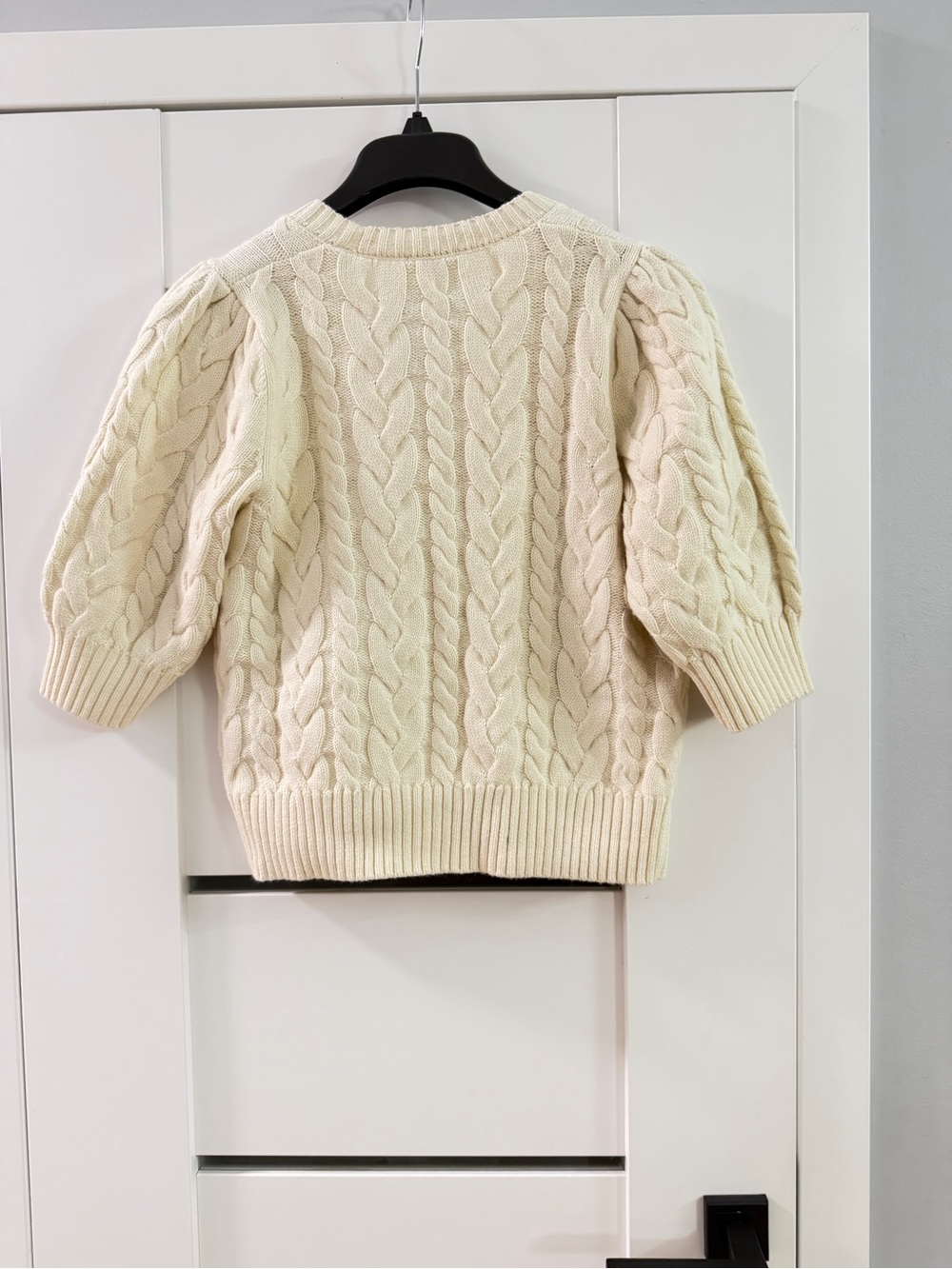 Rails Clarissa Top in Cream Cable-Knit with Black Velvet Bows - Picture 3 of 9